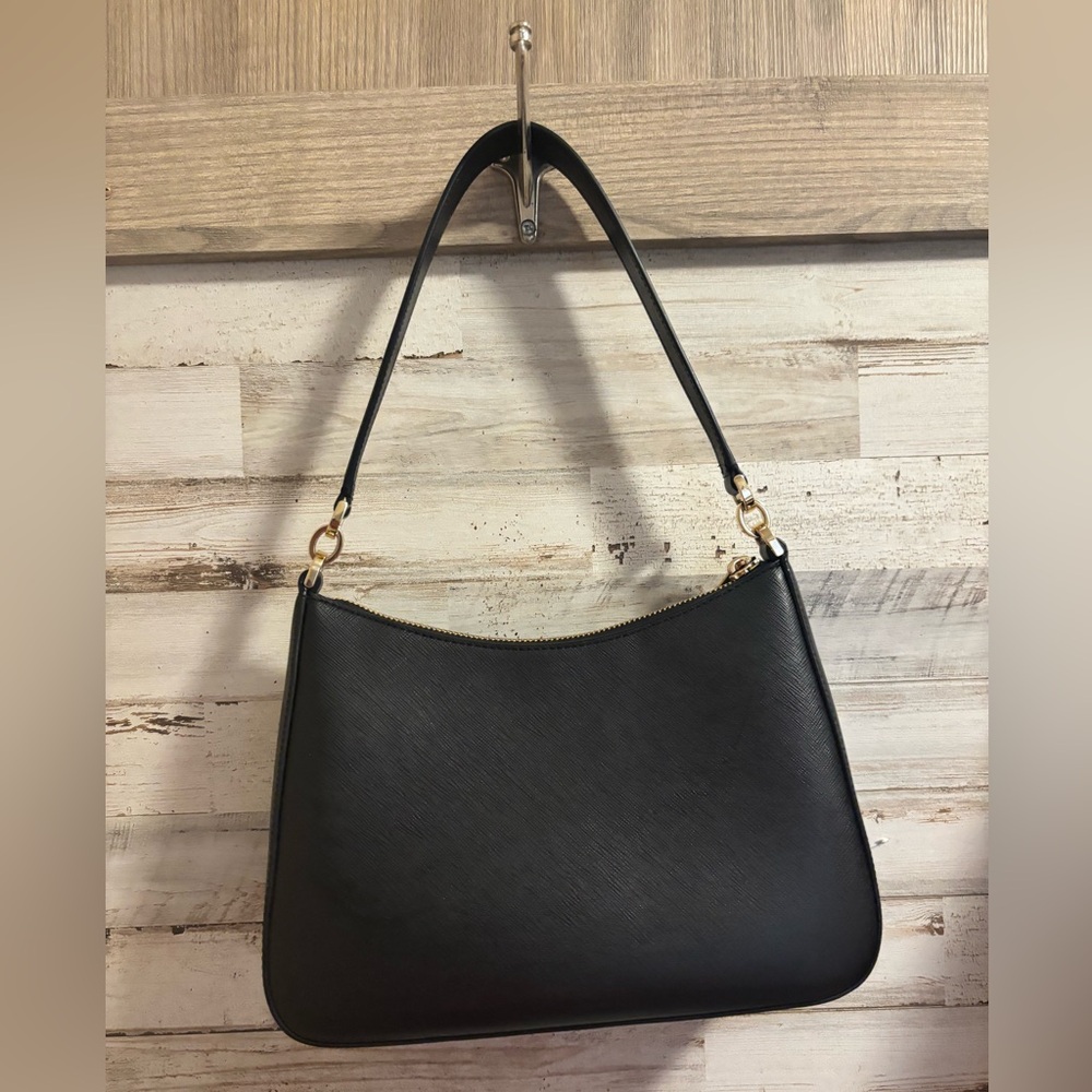 kate spade Black Leather Shoulder Bag with Gold Accents - Picture 2 of 8